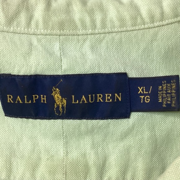 Ralph Lauren Men's Green Button‎ Down Shirt Long Sleeve Polo Pony Logo Size XL - Picture 7 of 12
